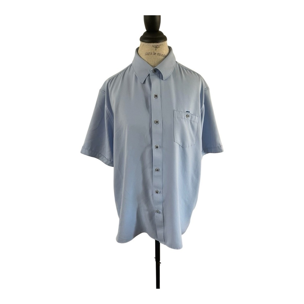 Age of Wisdom Men's Premium Micro-Soft Button-up Shirt - Large Light Blue